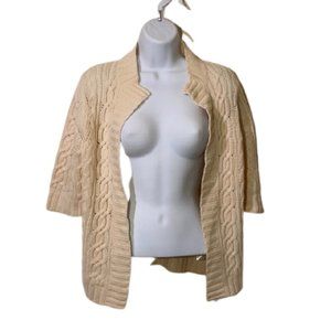 {Theory} Cream Cable Knit Cashmere Cardigan